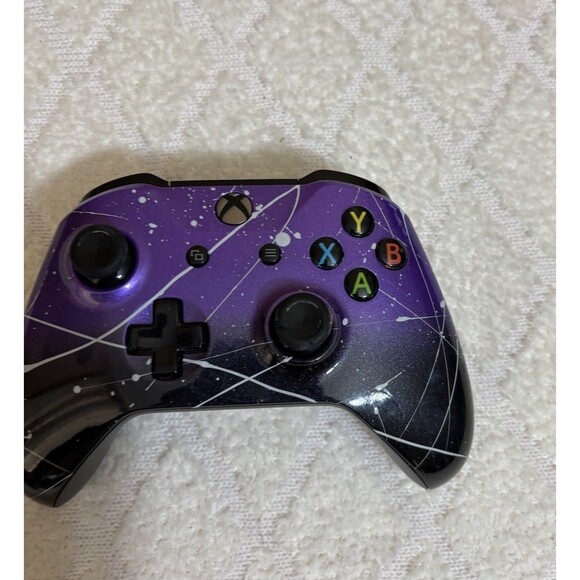 Custom Controllerzz X Box One Custom Black/Purple Fade White Splatter See Detail - Picture 11 of 11